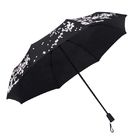 Water Discoloration Three Portable Folding Umbrella With Black Coating