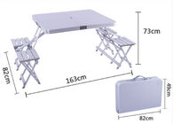 Outdoor Garden Party Picnic Folding Table Stools Set W82 x D163 x H73 cm