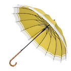 16K J Shape Curve Rattan Handle Straight Umbrella