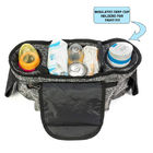 Universal Baby Stroller Organizer Bag With Insulated Cup Bottle Holders and Wipes Pouch