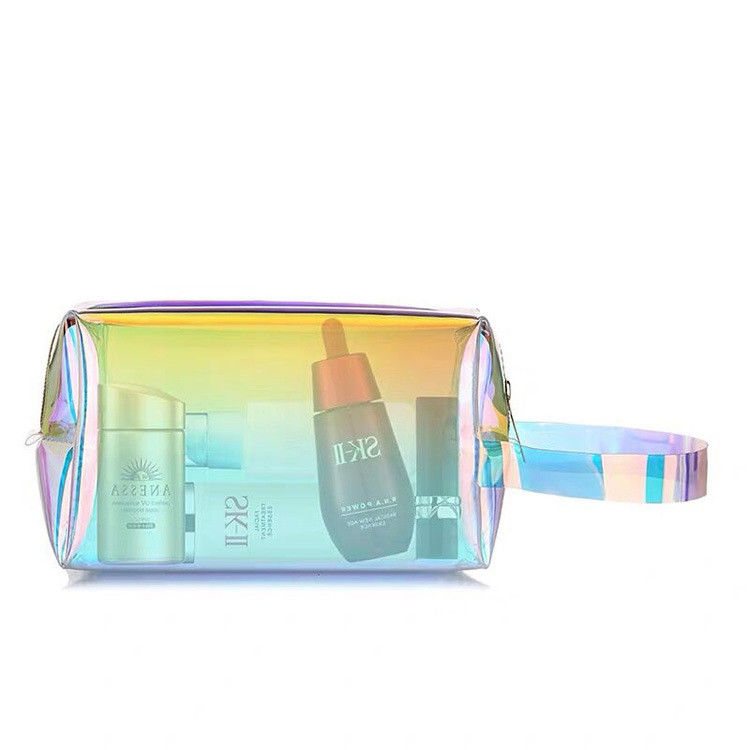 Holographic Transparent PVC Cosmetic Bag Hologram W21x11HxD7.5cm