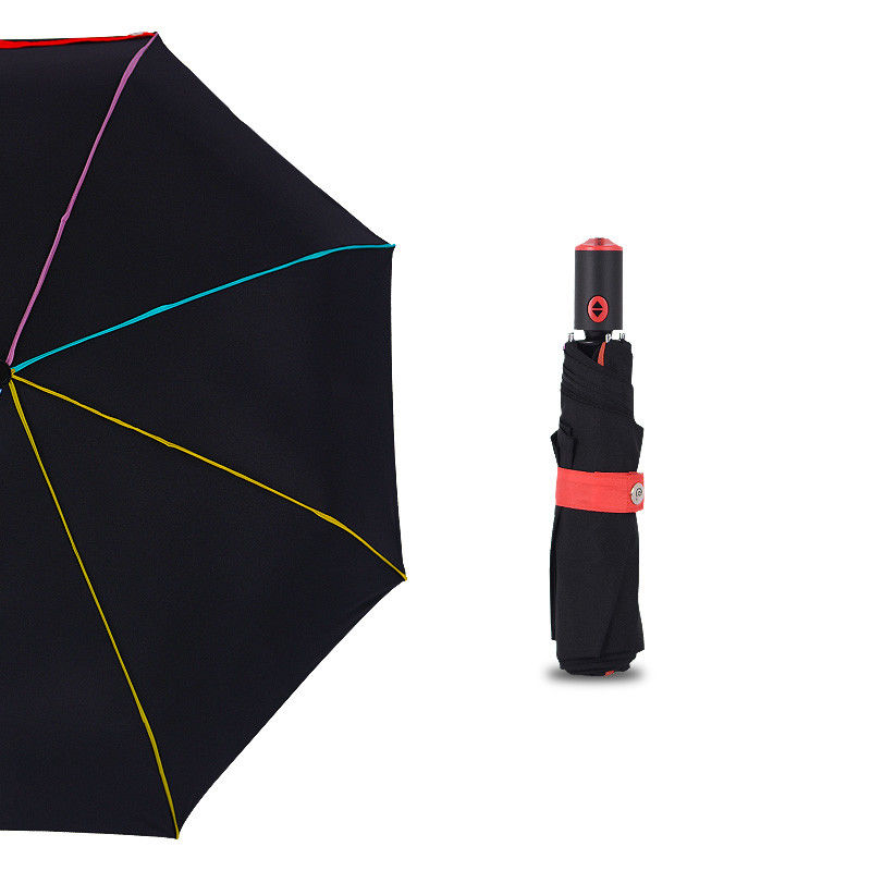 Three Folding Umbrella 210T Pongee Fabric With Teflon Coating