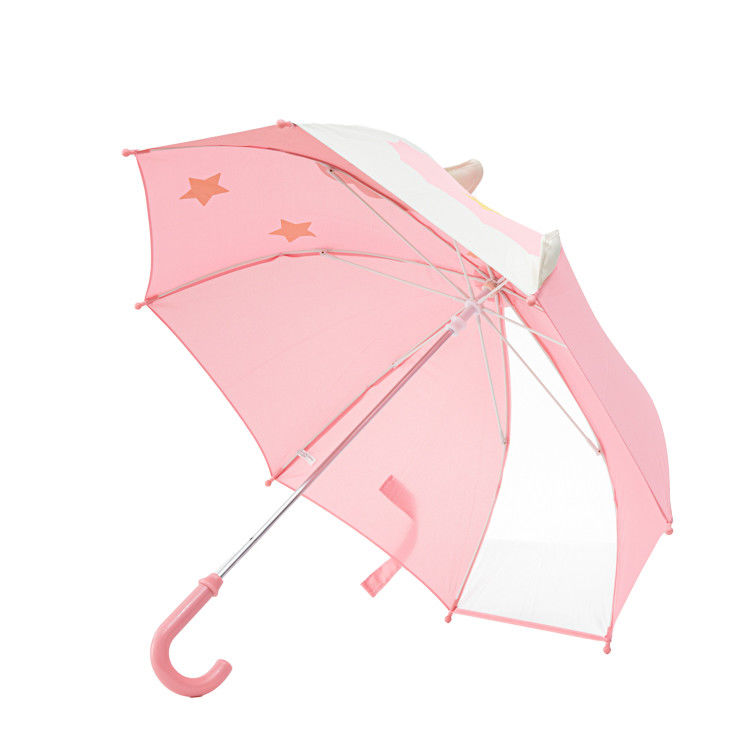 Small Size Kids Straight Handle Umbrella 229g 8 Fiberglass Ribs