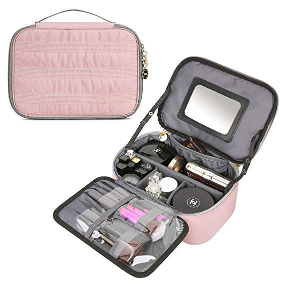 Makeup Travel Organizer Bag Polyester With Removable Divider